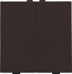 Tweevoudige drukknop met Leds en comfortsensoren voor Niko Home control, dark Brown