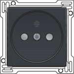 Afwerkingsset voor stopcontact zonder aarding met kinderveiligheid, inbouwdiepte 21mm Anthracite