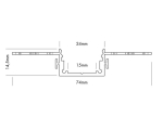 Profiel Aluminium M - Line Drywall 2000 x 24 x 14,5mm