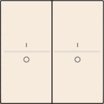 Touche double avec marquage I et 0 pour interrupteur sans fil ou bouton - poussoir 4 boutons de cde