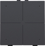 Bouton - poussoir quadruple avec Led et capteurs de confort pour Niko Home control, Anthracite