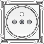 Afwerkingsset voor stopcontact met penaarde en kinderveiligheid 21mm Wit
