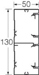 Snap - on trunking - 2 compartment - 50 x 130 - cover 45mm - 2 modules - Aluminium