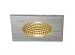 Patta-f, plafondinbouwarmatuur, rechthoekig, Alu geborsteld, 9W, 38°, 3000K, inclusief driver