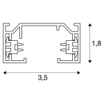Rail 1 - phase 230V, apparant, Noir, 1m