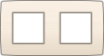 Plaque double horizontale entraxe 71mm Creme