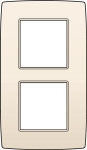 Plaque double verticale entraxe 60mm Creme