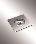 Bolas - O HP Led - 16,5W 45° Daylight - 230V - plaque carré 200mm - Inox