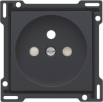 Afwerkingsset voor stopcontact met penaarde en kinderveiligheid, inbouwdiepte 28,5mm, Anthracite