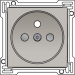 Afwerkingsset voor stopcontact met penaarde en kinderveiligheid, inbouwdiepte 28,5mm, Champagne