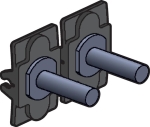 Ensemble Niko toggle pour des fonctions d'interrupteur double, Aluminium Bleue Gris brossé