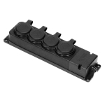 Prolongateur multiprise robuste, caoutchouc IP44, 4 prises, boîtier ignifugé, profil très bas 5cm