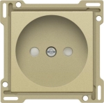 Afwerkingsset voor stopcontact zonder aarding met kinderveiligheid, inbouwdiepte 21mm Alu Gold