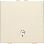 Enkelvoudige drukknop met Led en comfortsensoren voor Niko Home control, symbool 'woning verlaten',