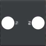 Set de finition 2 connexions coaxiales simples pour TV et FM Anthracite