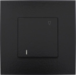 Hotel card switch, base, plug - in terminals and finishing set, Bakelite® piano Black coated