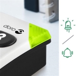 Witte vaste telefoon met grote knoppen en hearing aid compatibility