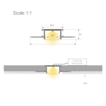 Led profile Montana Silver anodised Aluminium (61.5mm) x 28.5 x 14mm (length 2m)