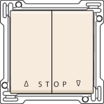 Afwerkingsset voor tweevoudige rolluikdrukknop voor elektronische sturingen Creme
