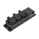 Prolongateur multiprise robuste, caoutchouc, Schuko IP44, 3 prises Schuko, boîtier ignifugé, profil