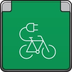 Spuitwaterdicht opbouwfietsoplaadpunt 16A / 250Vac met penaarde, kinderveiligheid Grijs