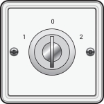 Spuitwaterdichte sleutelschakelaar 10A met schroefklemmen, exclusief opbouwdoos Wit