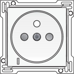 Afwerkingsset met doorschijnende lens voor stopcontact met spanningsaanduiding White Steel