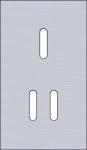 Plaque de recouvrement double, verticale 60mm d'entraxe, pour une fonction de commutation simple et