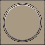 Set de finition avec anneau transparent sans symbole pour bouton - poussoir 6A avec Led couleur bron