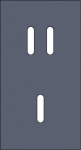 Double cover plate, vertical 71mm center distance, for a double and a single switching function, Ni