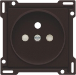 Afwerkingsset voor stopcontact met penaarde en kinderveiligheid 21mm dark Brown