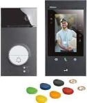 1-button connected color video kit - Linea 3000 push button in Black + Classe 300EOS Wifi in Black