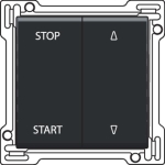 Afwerkingsset voor tweevoudige rolluikschakelaar Bakelite Black