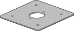 Powder - coated baseplate for splashproof garden posts, Grey