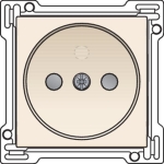 Afwerkingsset voor stopcontact zonder aarding met kinderveiligheid, inbouwdiepte 21mm Creme