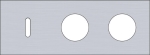 Triple cover plate, horizontal 71mm centre distance, for a single switching function and two socket