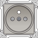 Afwerkingsset voor stopcontact met penaarde en kinderveiligheid 21mm Champagne