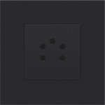 Afwerkingsset voor 5 - polige telefooncontactdoos Black Coated