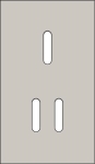 Plaque de recouvrement double, verticale 60mm d'entraxe, pour une fonction de commutation simple et