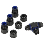 T - kabelconnector 3 x 4mm², 450V / 25A, kabelwartel is voorzien van een dikke pakking om alle kabel