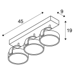 Kalu 3 wall and ceiling light, Alu brushed, 3 x Qrb111, max. 3 x 50W