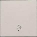 Afwerkingsset met lens voor geconnecteerde enkelvoudige schakelaar met symbool woning verlaten,