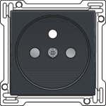 Afwerkingsset voor stopcontact met penaarde en kinderveiligheid, inbouwdiepte 28,5mm, Anthracite