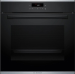 Oven serie 4 multifunctie 60cm, Label A+, 7 verwarmingswijzen, pyrolyse, Rood display, telescopische