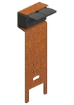 Splashproof garden post essential with double socket outlet, pin earthing Corten Steel