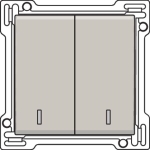 Afwerkingsset met dubbele lens voor serieschakelaar, wisselschakelaar + drukknop NO, dubbele wissel.