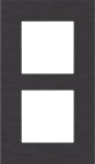 Tweevoudige afdekplaat, 60mm centerafstand, verticaal, Niko Pure Alu Black brushed