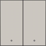 Finishing set with lens for double electronic switch or push button, light Grey