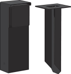 Splashproof garden post with single socket outlet, pin earthing and spike, Black