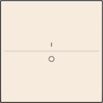 Touche simple avec marquage I et 0 pour interrupteur sans fil ou bouton - poussoir à 2 boutons Creme